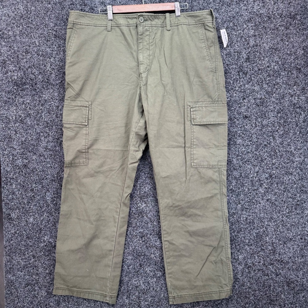 Old Navy Mens Straight Leg Cargo Pants Olive Green 44x32 NWT Cotton Canvas